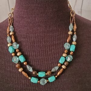 Lia Sophia double strand "turquoise" necklace